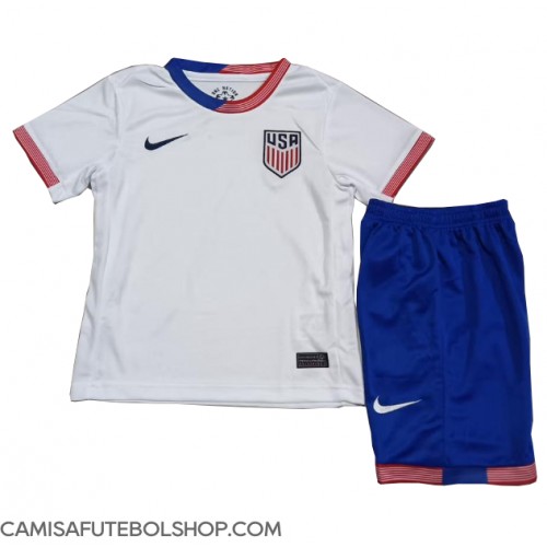 Camisa de time de futebol Estados Unidos Replicas 1º Equipamento Infantil Copa America 2024 Manga Curta (+ Calças curtas)